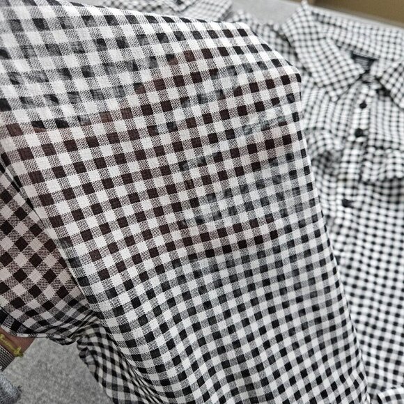Torrid Top Womens 2X Black White Gingham Buttons LS Ruffles Boho Cottagecore - Picture 9 of 13